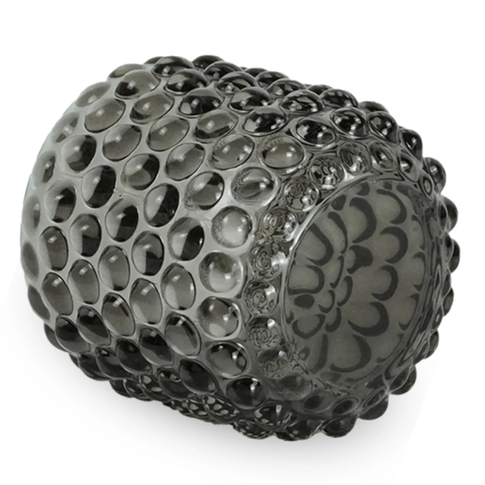 Nelly glas fyrfadsstage grå 8,5 cm