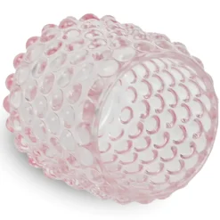 Nelly glas fyrfadsstage lyserød 8,5 cm