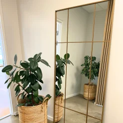 New Yorker spejl med guld/messing farvet ramme 180 x 80 cm