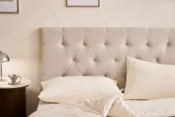 Nia sengegavl 140x63 cm i beige tekstil