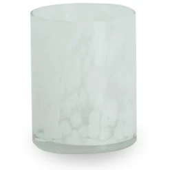 Nina glas fyrfadsstage hvid 10 cm