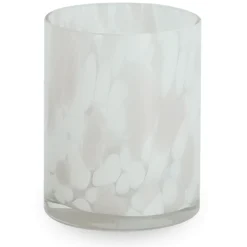 Nina glas fyrfadsstage lyserød 10 cm