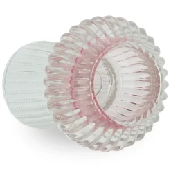 Nori glas fyrfadsstage lyserød/klar 13,5 cm