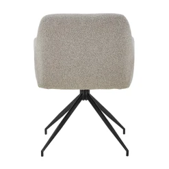 Ofelia Spisebordsstol - Beige Boucle Med Drejefunktion 360 Grader