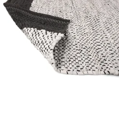 Parma tæppe - Grå/sort læder 90x60 cm