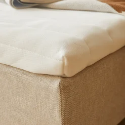 Premium boxmadras seng i beige 180x200 cm med 7 cm topmadras i memoryskum ekskl. ben