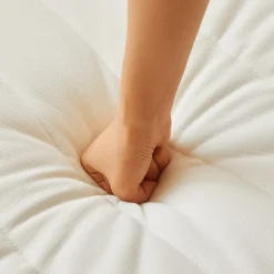 Premium boxmadras seng i beige 180x200 cm med 7 cm topmadras i memoryskum ekskl. ben