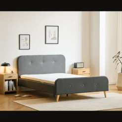 Premium Christian seng i grå 140x200 cm inkl. sengelameller og madrasser