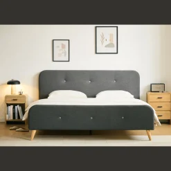 Premium Christian seng i grå 180x200 cm inkl. sengelameller og madrasser