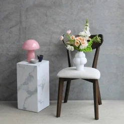 Rory spisebordsstol - Træstol i røget eg med polstret sæde