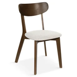 Rory spisebordsstol - Træstol i røget eg med polstret sæde