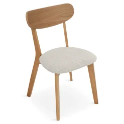 Rory spisebordsstol - Træstol i eg med polstret sæde