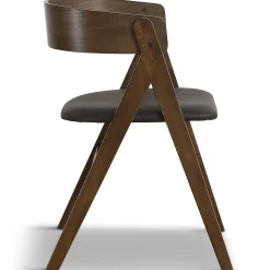 Samantha træstol i røget eg med sort PU sæde