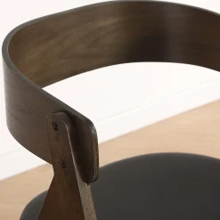 Samantha træstol i røget eg med sort PU sæde