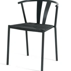 Shila spisebordsstol sort med flet i sort