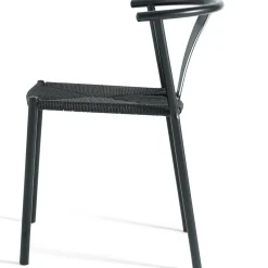 Shila spisebordsstol sort med flet i sort