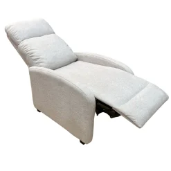 Silas lænestol i beige med vippefunktion og benstøtte