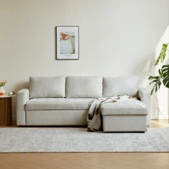 Sinus beige sovesofa med vendbar chaiselong og opbevaring