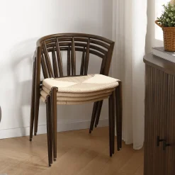 Spisebordssæt - Lewis lamel spisebord Ø120 cm med udtræk i røget egefiner + 6 x Bella spisebordsstole i røget eg