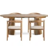 Spisebordssæt - Lewis lamel spisebord Ø120 cm med udtræk i egefiner + 4 x Jocelyn spisebordsstole i eg