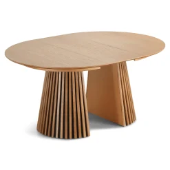 Spisebordssæt - Lewis lamel spisebord Ø120 cm med udtræk i egefiner + 6 x Madison spisebordsstole i eg