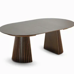 Spisebordssæt - Lewis lamel spisebord Ø120 cm med udtræk i røget egefiner + 6 x Madison spisebordsstole i røget eg med fletsæde