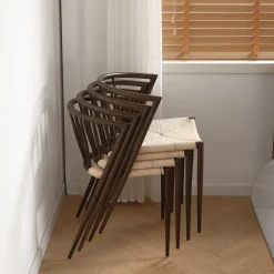 Spisebordssæt - Susan plankebord i røget eg 200 cm + 6 x Bella spisebordsstol i røget egelook med fletsæde