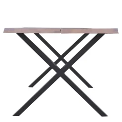 Susan plankebord - 200x95 cm - i hvidolieret eg med krydsben - (Forberedt til tillægsplader)