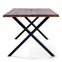 Susan plankebord - 240x95 cm - i smoked eg med krydsben - (Forberedt til tillægsplader)