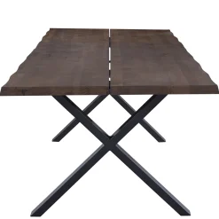 Susan plankebord - 300x95 cm - i smoked eg med krydsben - (Forberedt til tillægsplader)