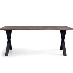 Susan plankebord - 200x95 cm - i smoked eg med krydsben - (Forberedt til tillægsplader)