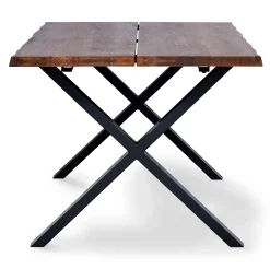 Susan plankebord - 200x95 cm - i smoked eg med krydsben - (Forberedt til tillægsplader)