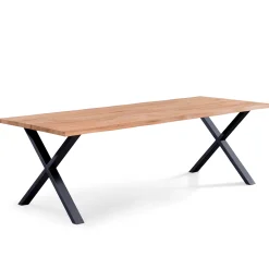 Susan plankebord - 240x95 cm - naturligt olieret eg med krydsben (Forberedt til tillægsplader)