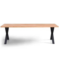 Susan plankebord - 240x95 cm - naturligt olieret eg med krydsben (Forberedt til tillægsplader)