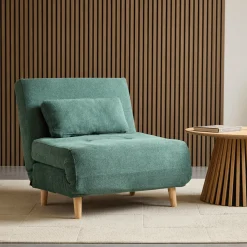 Thalia foldbar sovesofa i grøn tekstil