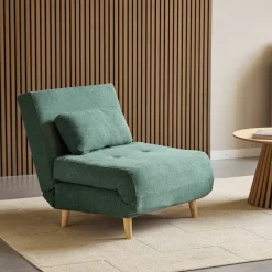 Thalia foldbar sovesofa i grøn tekstil
