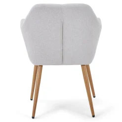 Vanessa spisebordsstol med armlæn - beige tekstil og egelook